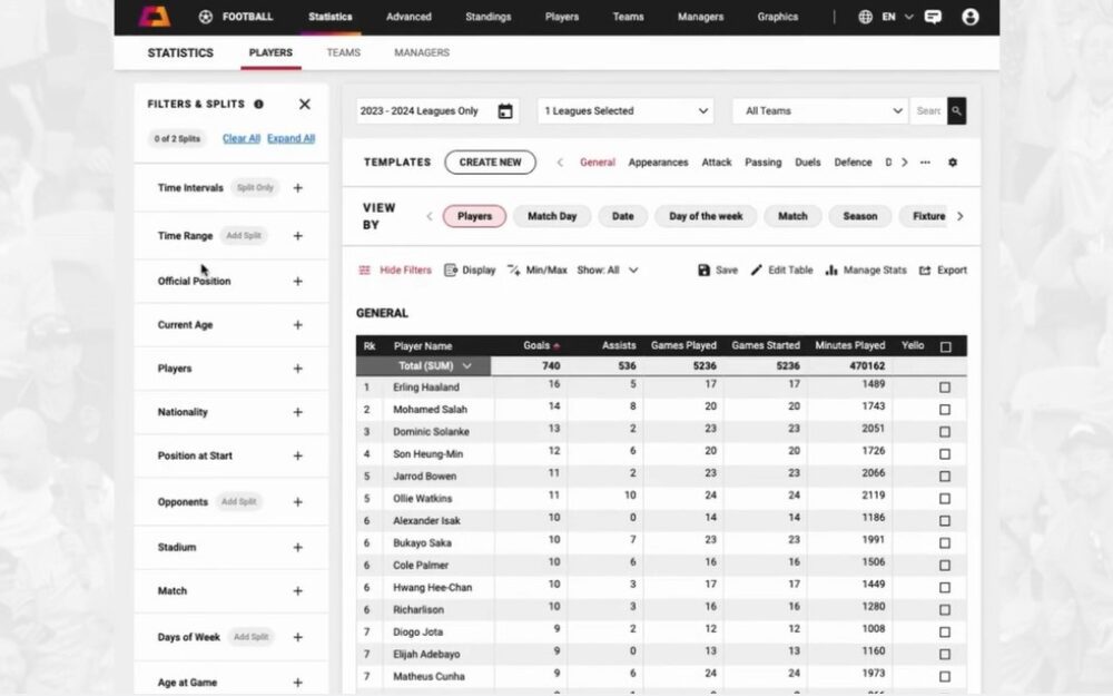 Opta Search Powerful Analysis Features