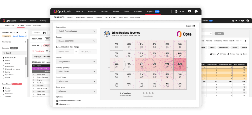 Opta Search Screens